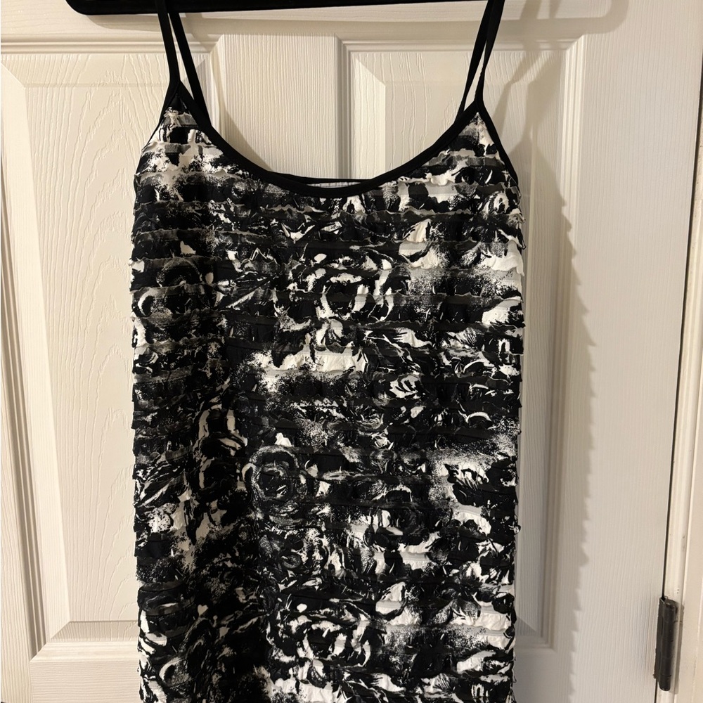Jordan Taylor Black & White Floral Pajama Dress or Swimsuit Coverup Medium